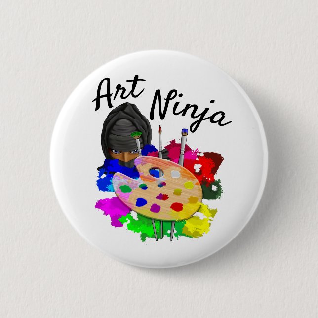 Art Ninja 6 Cm Round Badge (Front)