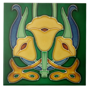 Art Noucveau Fireplace Ceramic Wall, Tile