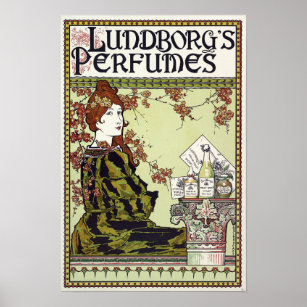 Art Nouveau 1894 Perfume Ad by Louis John Rhead Poster