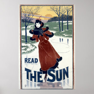 Art Nouveau 1895 The Sun ad by Louis John Rhead Poster