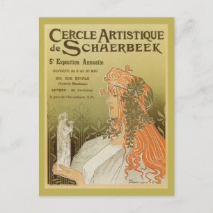 Art nouveau 1897 Artistic Club of Schaerbeek Postcard