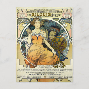 Art Nouveau 1904 World's Fair by Alphonse Mucha Postcard