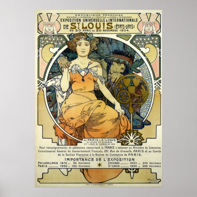 Art Nouveau 1904 World's Fair by Alphonse Mucha Poster (Front)