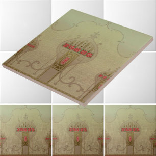 Art Nouveau 1915 Mission Style Floral Frieze Tile