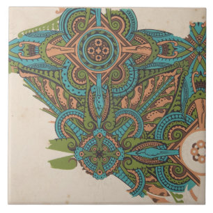 Art nouveau abstract art christopher dresser  tile