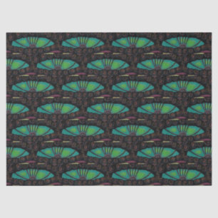 Art nouveau abstract decoration brown green tissue paper