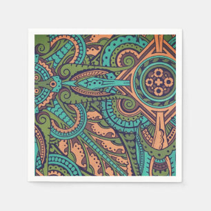 Art nouveau abstract pattern christopher dresser  napkin