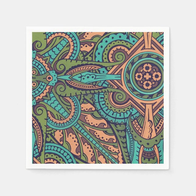 Art nouveau abstract pattern christopher dresser  napkin (Front)