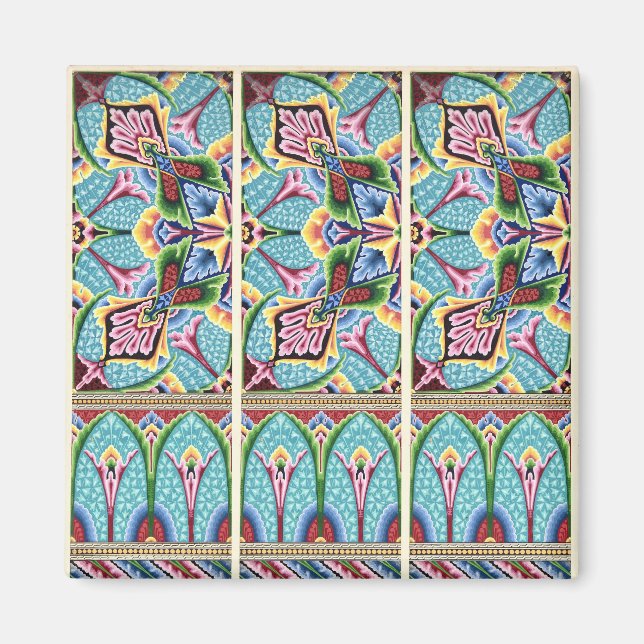 Art nouveau abstract pattern Dresser textile art  Magnet (Front)