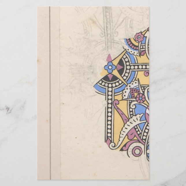 Art nouveau abstract textile Christopher dresser Stationery (Front)