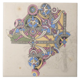 Art nouveau abstract textile Christopher dresser Tile