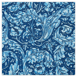 Art Nouveau Acanthus Leaves and Flowers, Sky Blue Fabric