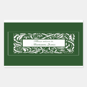 Art Nouveau Acanthus Nameplate Sticker