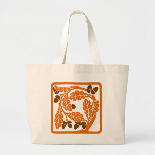 Art Nouveau Acorns and Leaves Large Tote Bag