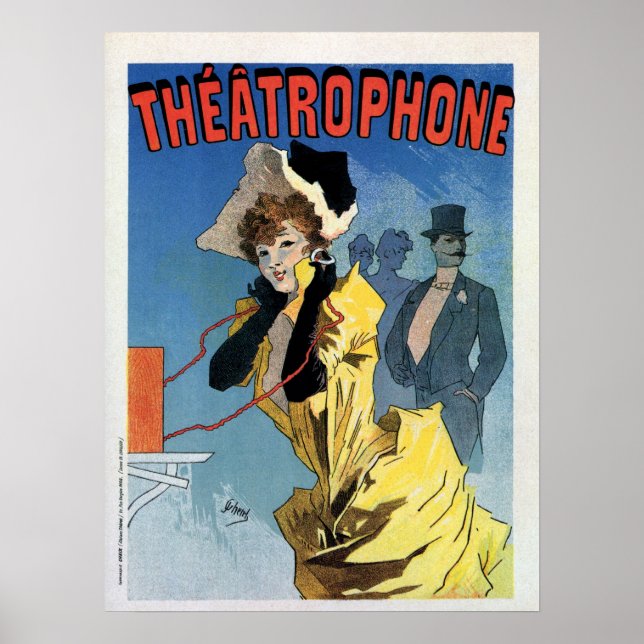 Art nouveau ad Théâtrophone theatre phone Poster (Front)