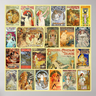 Art Nouveau Advertisements Poster