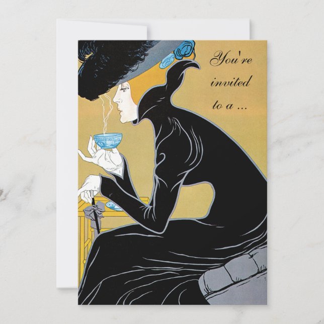 Art Nouveau Afternoon Tea Bridal Shower Invitation (Front)