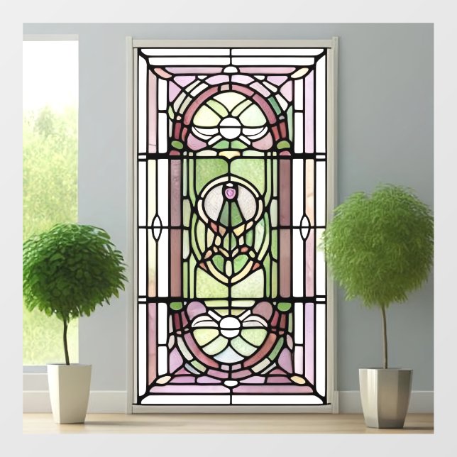  Art Nouveau AI Art Stained Glass Window Cling (Sheet)
