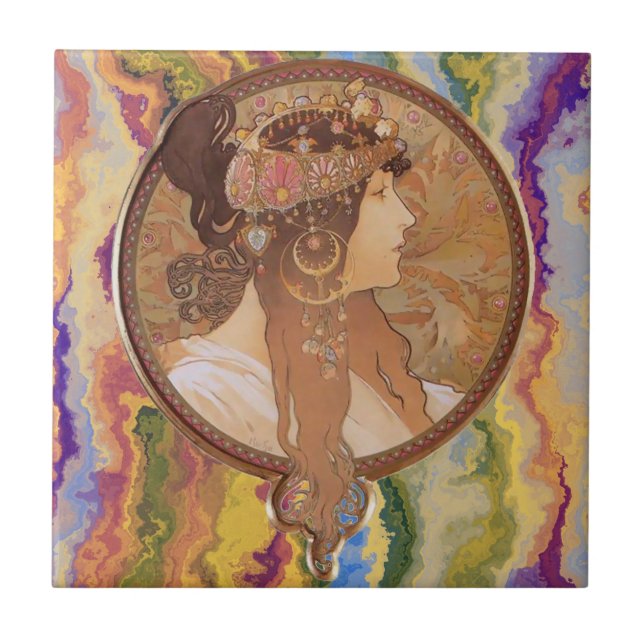 Art Nouveau - Alphonse Mucha Byzantine    Tile (Front)