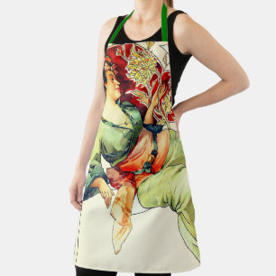 Art nouveau Alphonse Mucha Chrysantheme autumn Apron