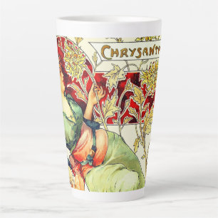 Art nouveau Alphonse Mucha Chrysantheme autumn Latte Mug