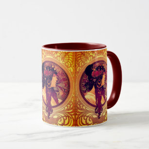 Art nouveau Alphonse Mucha Donna elegant woman Mug