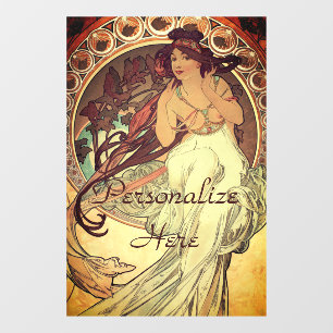 Art nouveau Alphonse Mucha elegant music muse Window Cling