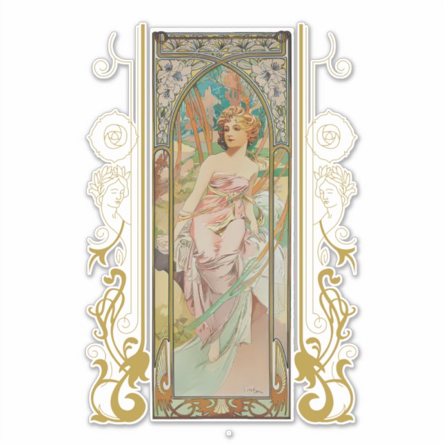 Art Nouveau Alphonse Mucha - Morning Awakening  (Front)