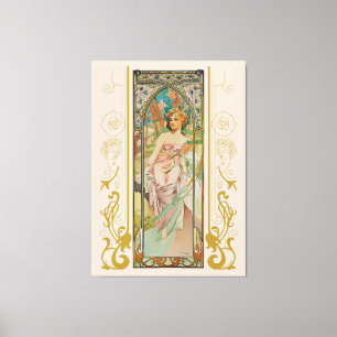 Art Nouveau Alphonse Mucha - Morning Awakening Canvas Print