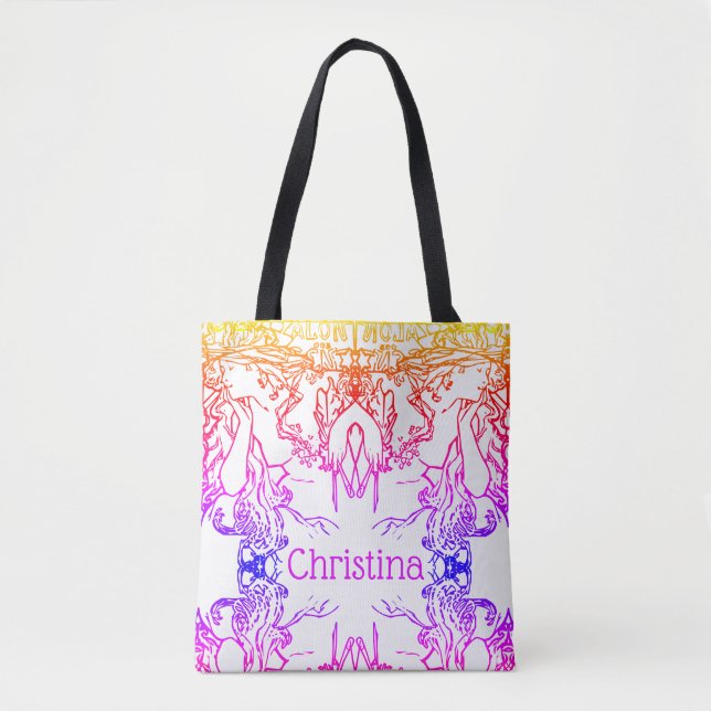 Art nouveau Alphonse Mucha reversable tote (Front)