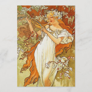 Art Nouveau Alphonse Mucha Spring Invitations