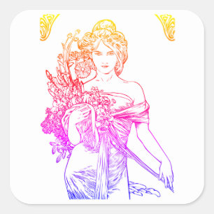 Art nouveau Alphonse Mucha sticker