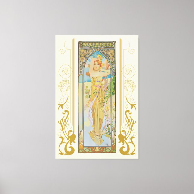 Art Nouveau Alphonse Mucha The Brightness of Day Canvas Print (Front)