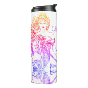 Art nouveau Alphonse Mucha Thermal Tumbler
