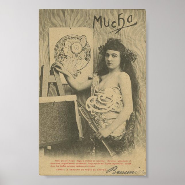 Art nouveau Alphonse mucha woman art model Poster (Front)