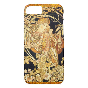 Art nouveau Alphonse Mucha woman with flowers iPhone 8/7 Case