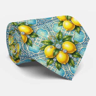Art Nouveau Amalfi Lemon Mediterranean DIamonds Tie