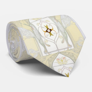 Art nouveau and Persian art- inspired digital art Tie