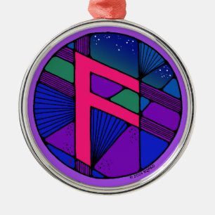Art Nouveau Ansuz Rune of Inspiration Metal Tree Decoration