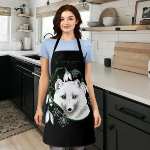 Art Nouveau Arctic White Fox Apron