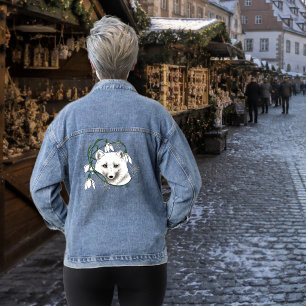 Art Nouveau Arctic White Fox Denim Jacket