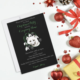 Art Nouveau Arctic White Fox Invitation