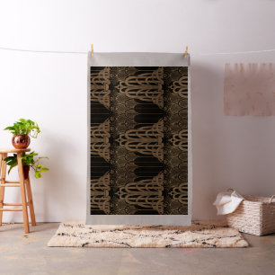 Art nouveau,art deco,Black,bronse,elegant,chic,pat Fabric