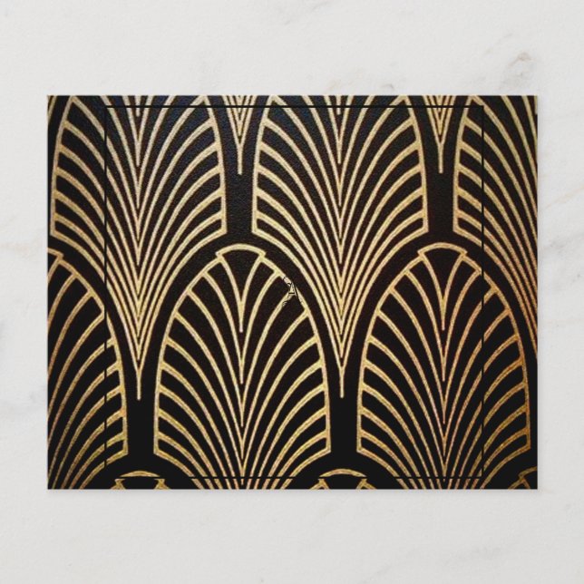 Art nouveau, art deco, fan pattern, bronze,gold,bl (Front)