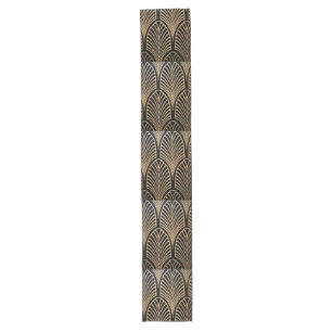 Art nouveau, art deco, fan pattern, bronze,gold,bl long table runner