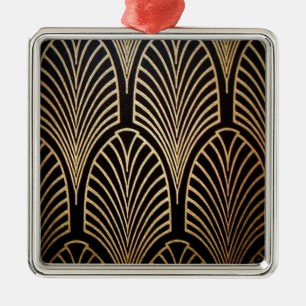 Art nouveau, art deco, fan pattern, bronze,gold,bl metal tree decoration