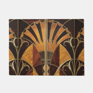 art Nouveau,art deco, vintage, multi wood colours, Doormat