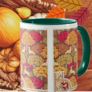 Art nouveau autumn tree and deer fall Verneuil  Mug