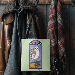 Art Nouveau Barn Owl Pumpkins Vintage Books Autumn Tote Bag