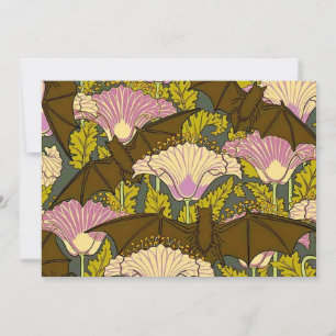 ARt Nouveau Bat Halloween Invitation